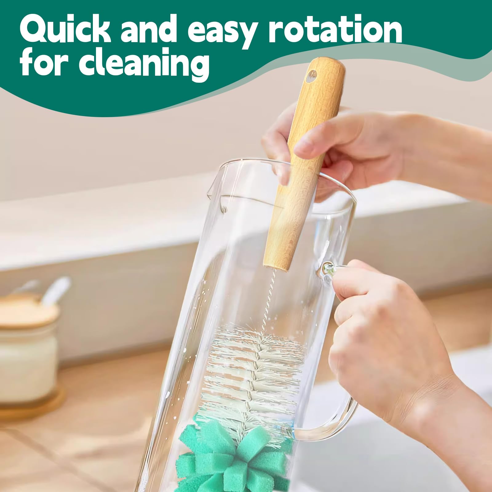 5 sztuk szczotek do butelek do Sodastream, szczotka do czyszczenia butelek z 30cm szczotką do słomek do butelek sodowych, szklanych karafek, butelek dla niemowląt, butelek do picia, czyści skutecznie