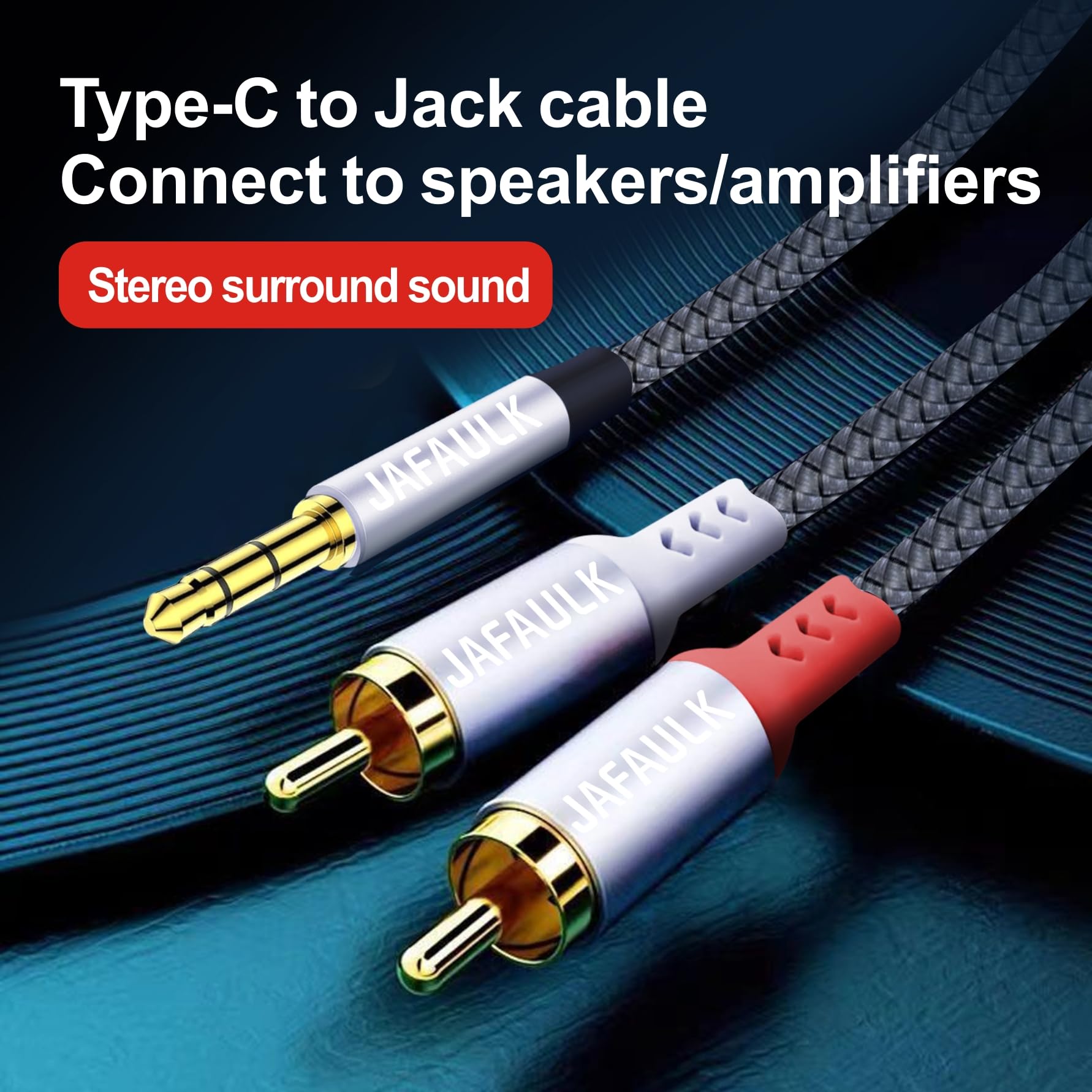 Cavo da 3,5 mm a RCA, 2 cavi RCA a AUX con splitter a Y in nylon intrecciato, cavo audio da 3,5 mm per smartphone, MP3, tablet, Home Theater, altoparlanti, HDTV (1,9 m)