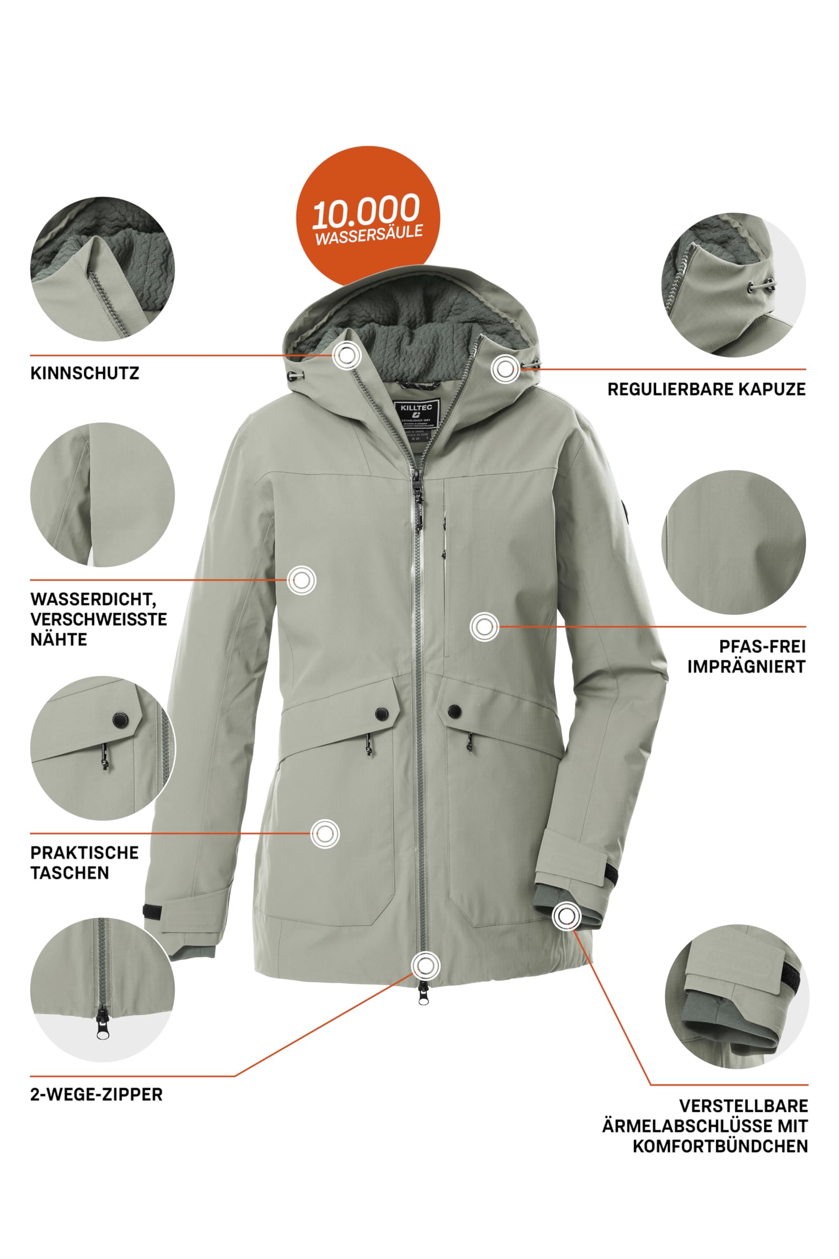 Killtec Kow 16 Wmn Prk Parka outdoor/parka funzionale con cappuccio Donna