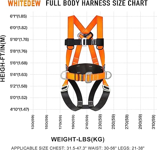 Miniatura 6 de Kit de protección contra caídas de arnés de seguridad con cordón de absorción de golpes, arneses de trabajo para techos, arnés de seguridad de
