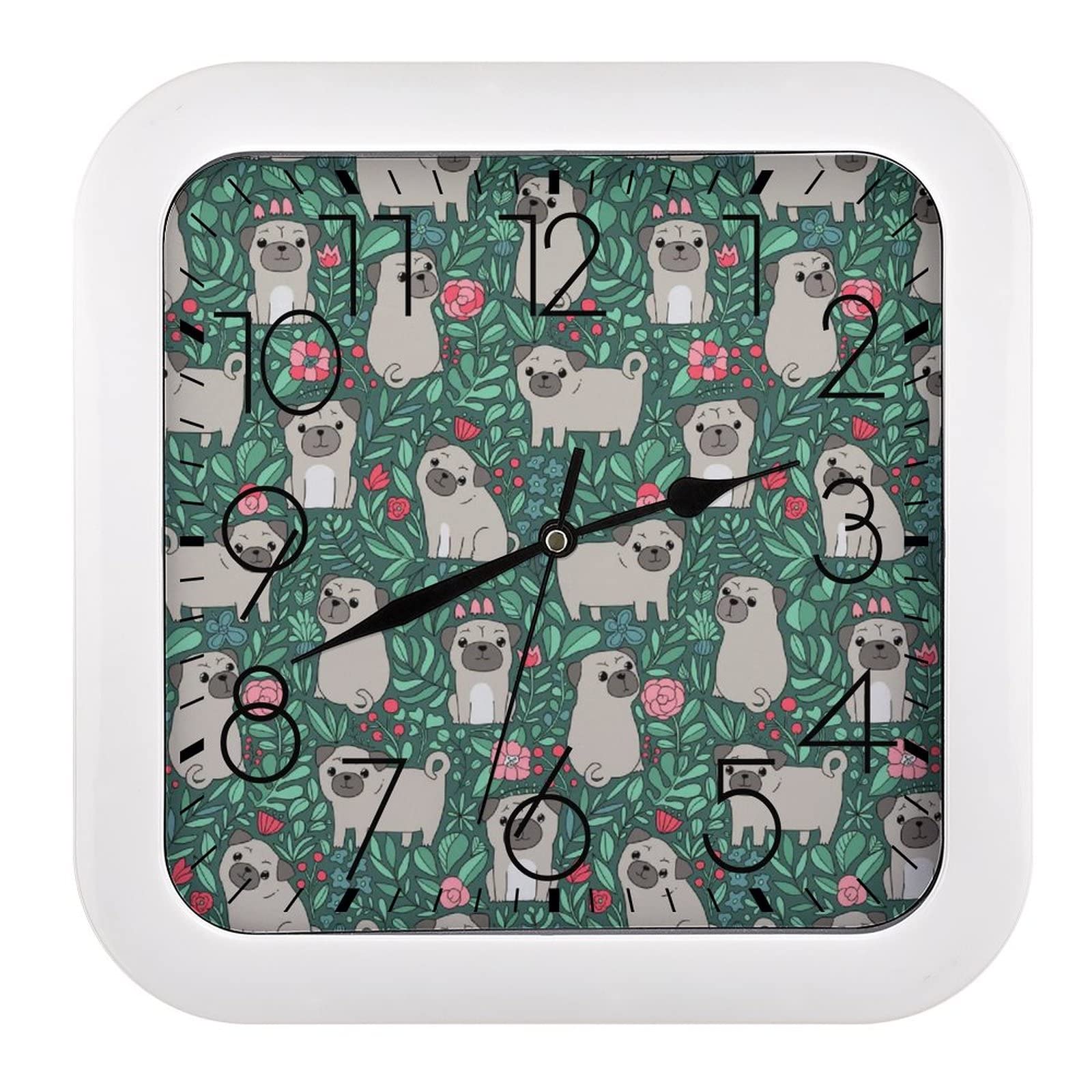 Chien Carlin horloge décorative pour embellir votre salon ou cuisine