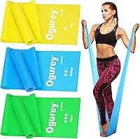 Ogurey Latex-Free Resistance Bands Set - 3 Levels for Strength Training, Yoga, Pilates, Stretching & Recovery
