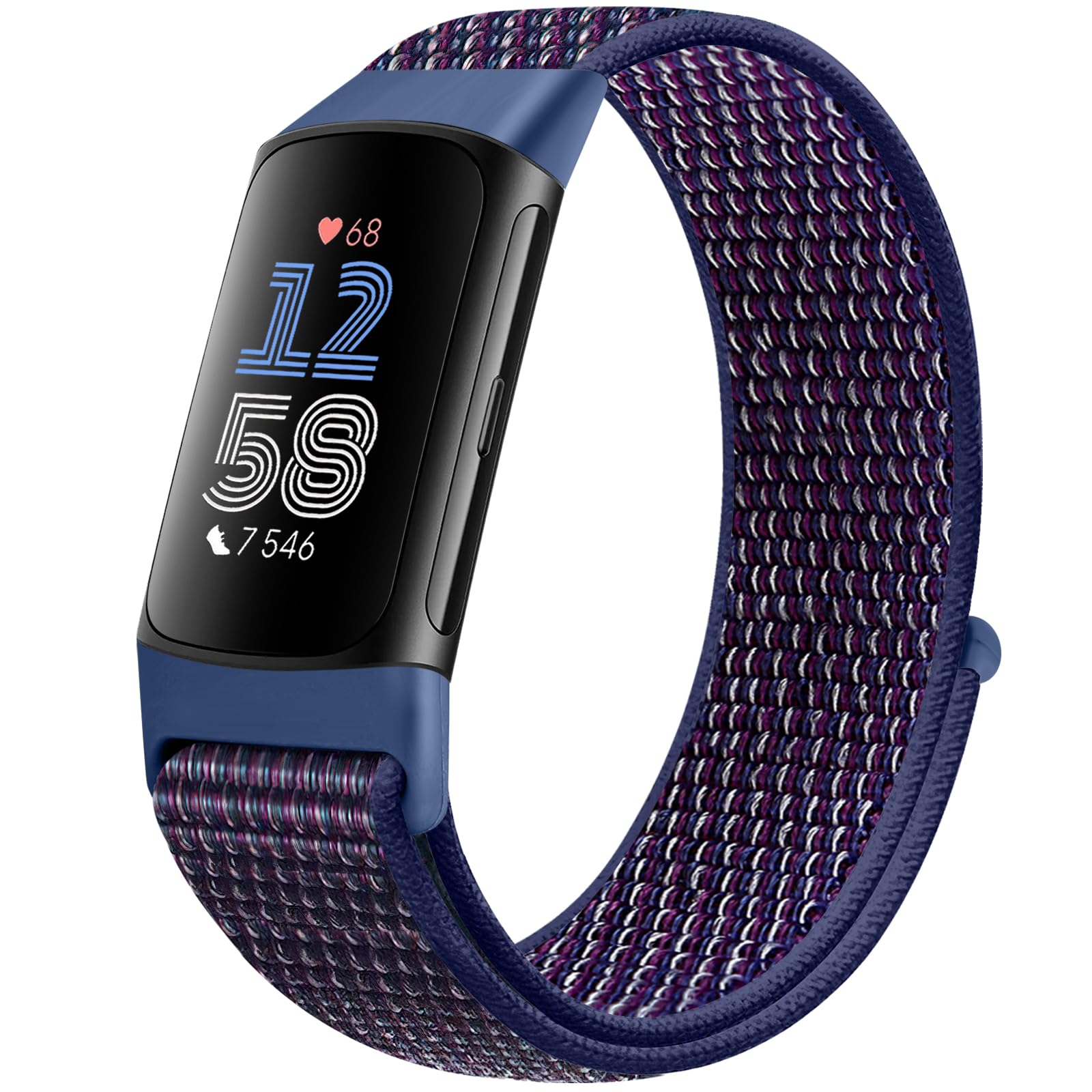 Runostrich Sport Loop Nylon Watch Straps - Compatible with Fitbit Charge 6/5, Adjustable Breathable Replacement Soft Nylon Loop Wristband for Women & Men