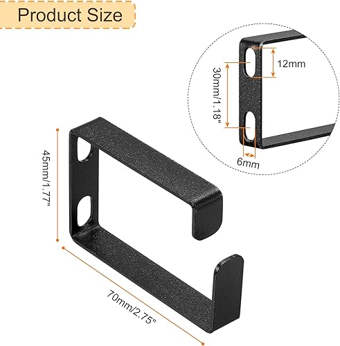 Miniatura 2 de PATIKIL Ganchos de anillo en D para organización de cables para rack de servidores, 10 juegos de organizadores de cables de alambre de montaje