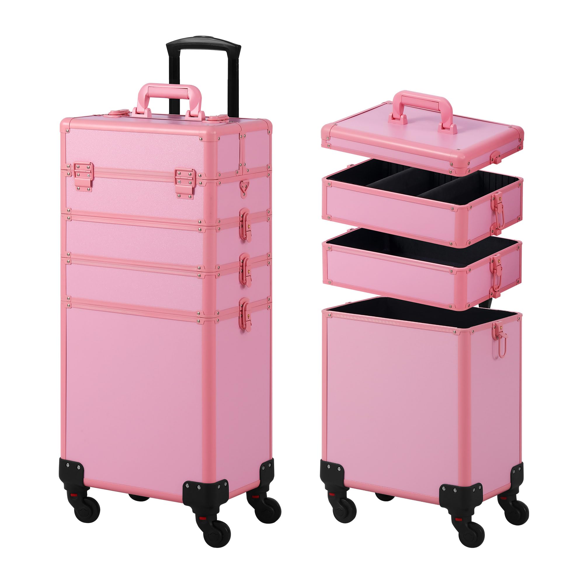 Somduy Etui na przybory do makijażu, etui na przybory do makijażu, kosmetyczka na kółkach, prezent świąteczny, duży organizer na przybory do makijażu, profesjonalna kosmetyczka do salonu