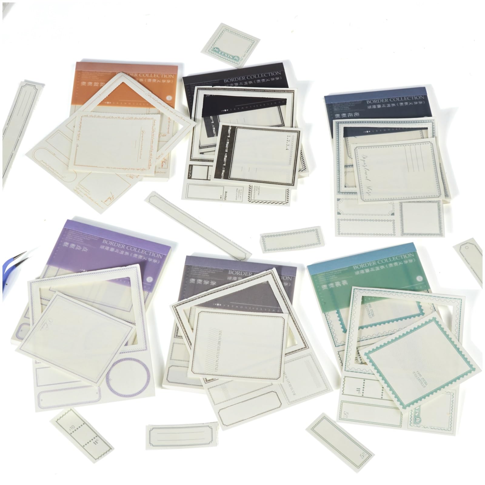 Diuhofart Vintage Scrapbook Paper Label for Junk Journal Supplies,180 Sheets Decorative Die-cut Craft Paper Frames for Journaling Collage, Scrapbooking, DIY Crafts Arts