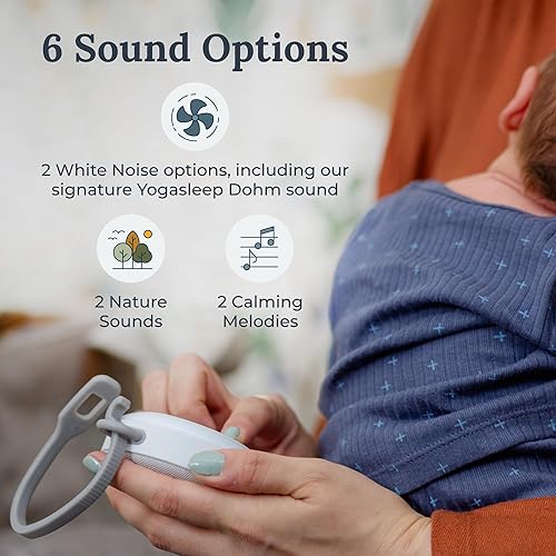 Miniatura 3 de Yogasleep Hushh 2 - Máquina de sonido portátil para bebés y niños, nuevo clip reforzado, botones retroiluminados, luz nocturna, 6 sonidos naturales