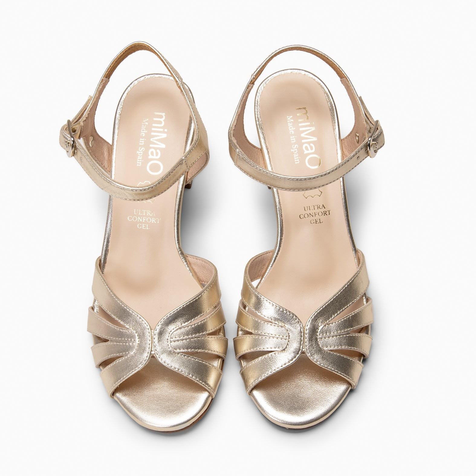 miMaO. Sandalias de vestir de tacón ancho y plantilla de gel. Diseñado y Fabricado en España
