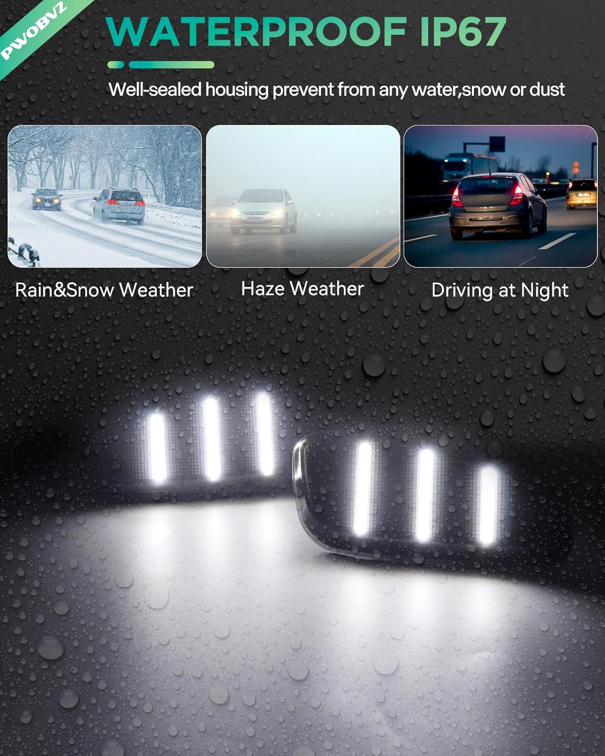 LED Side Marker Lights for Jeep Renegade 2015 2016 2017 2018 2019 2020 2021 2022 2023, Smoked Lens White LED Front Bumper Sidemarkers, pack of 2