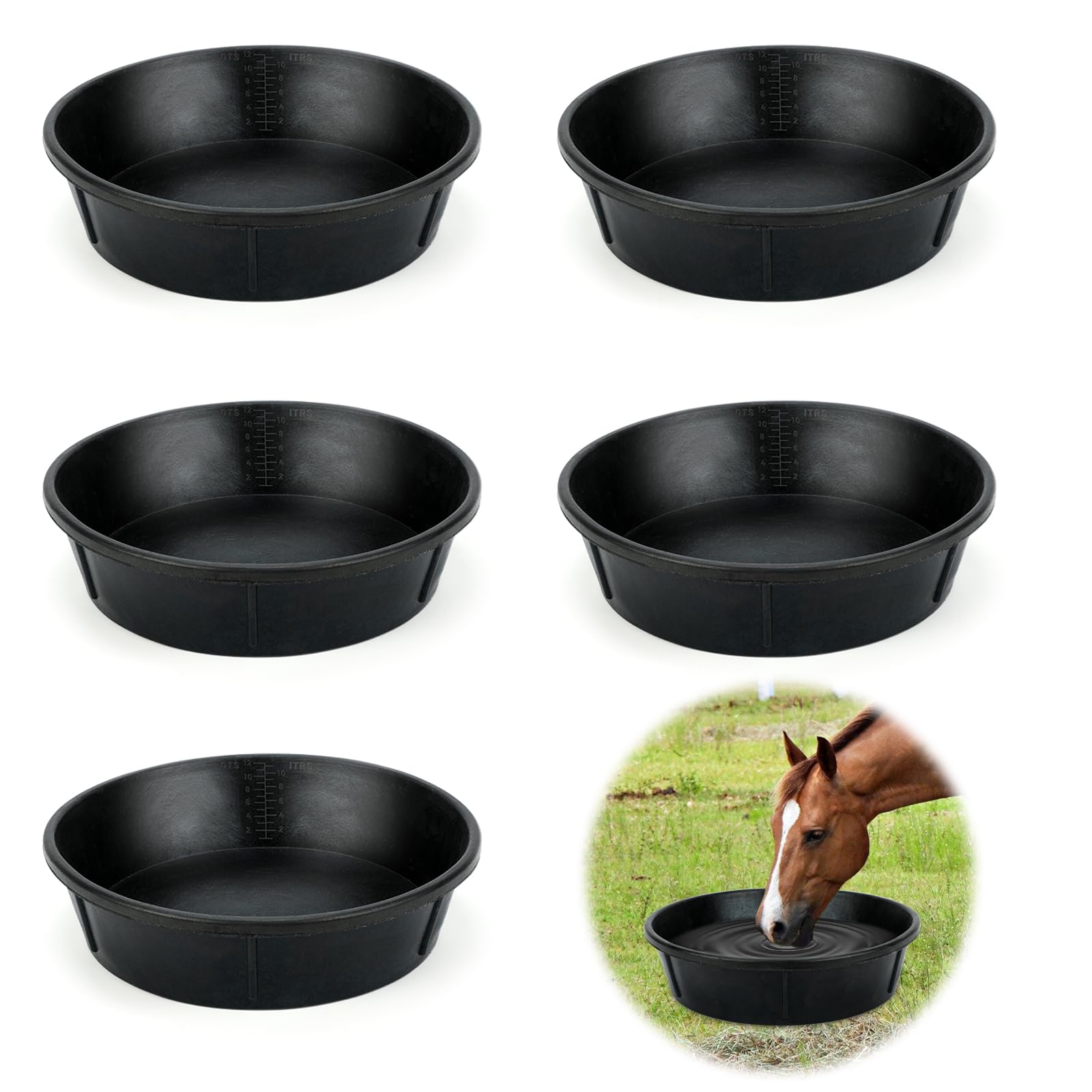 Midollarle 5Pcs Heavy Duty Rubber Feeder Pan - stable supplies | Mubboo
