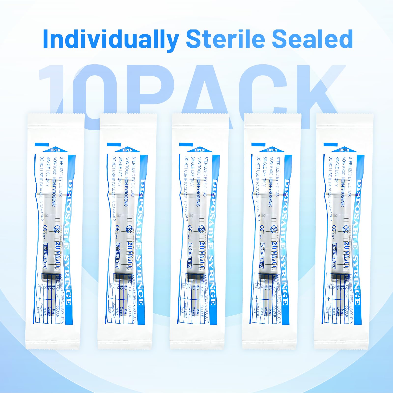 Jeringa de plástico de 20 ml con tapa, jeringas grandes sin aguja para líquidos, laboratorios científicos, medición, alimentación de mascotas, relleno de tinta, aplicador de aceite o pegamento,