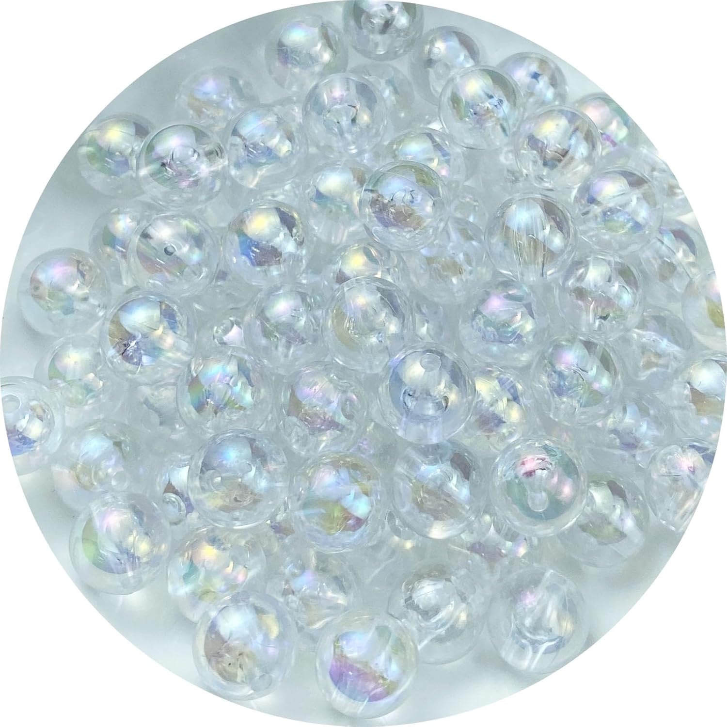 Amazon.com: Tingoons 200 PCS 10mm Acrylic Round Beads Clear AB Colors ...