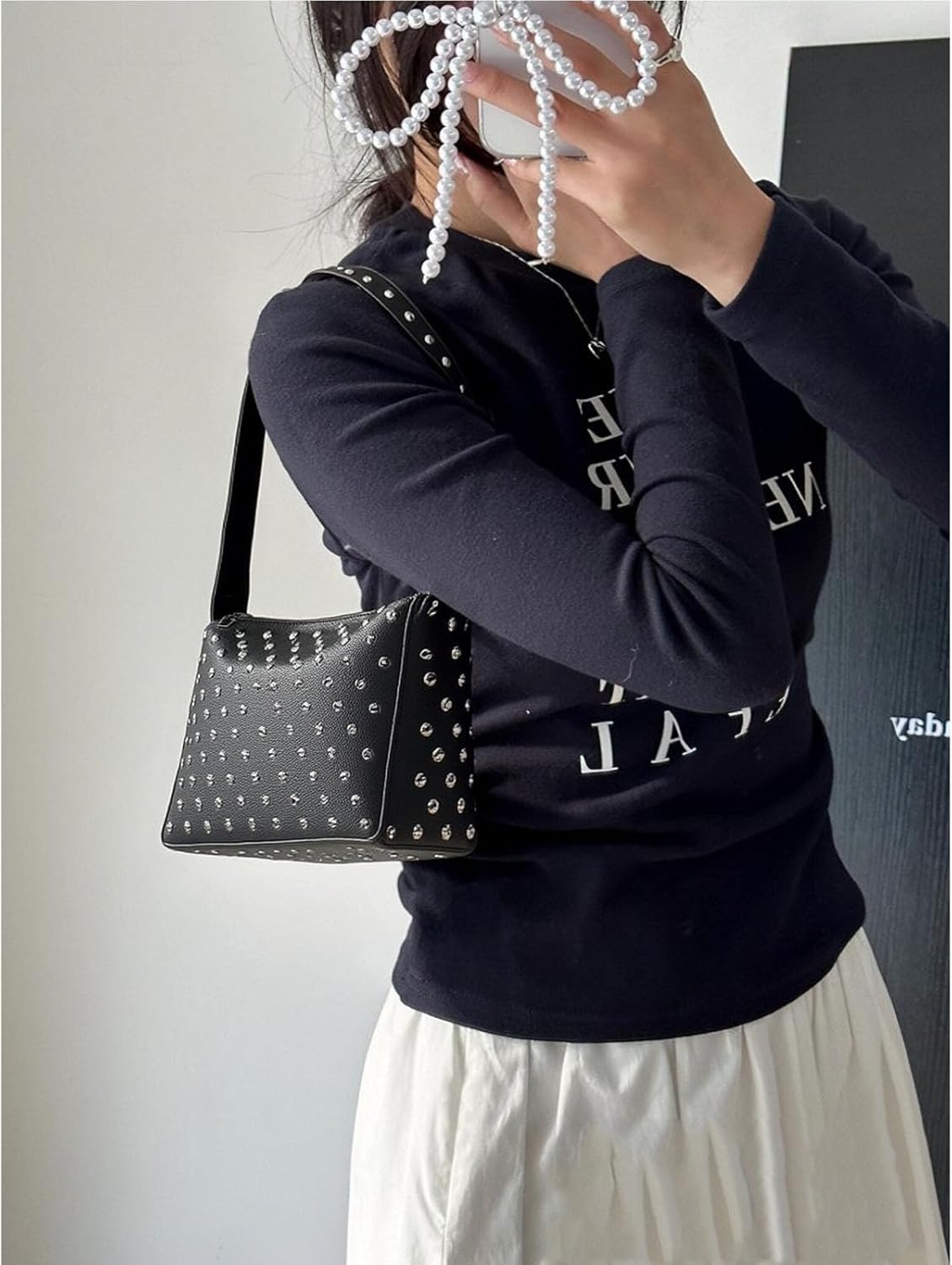 Studded Purses Y2k Shoulder Bag 90s Punk Women Small Shouder Purse Vegan Leather Designer Handbags Streetwear - Image 7