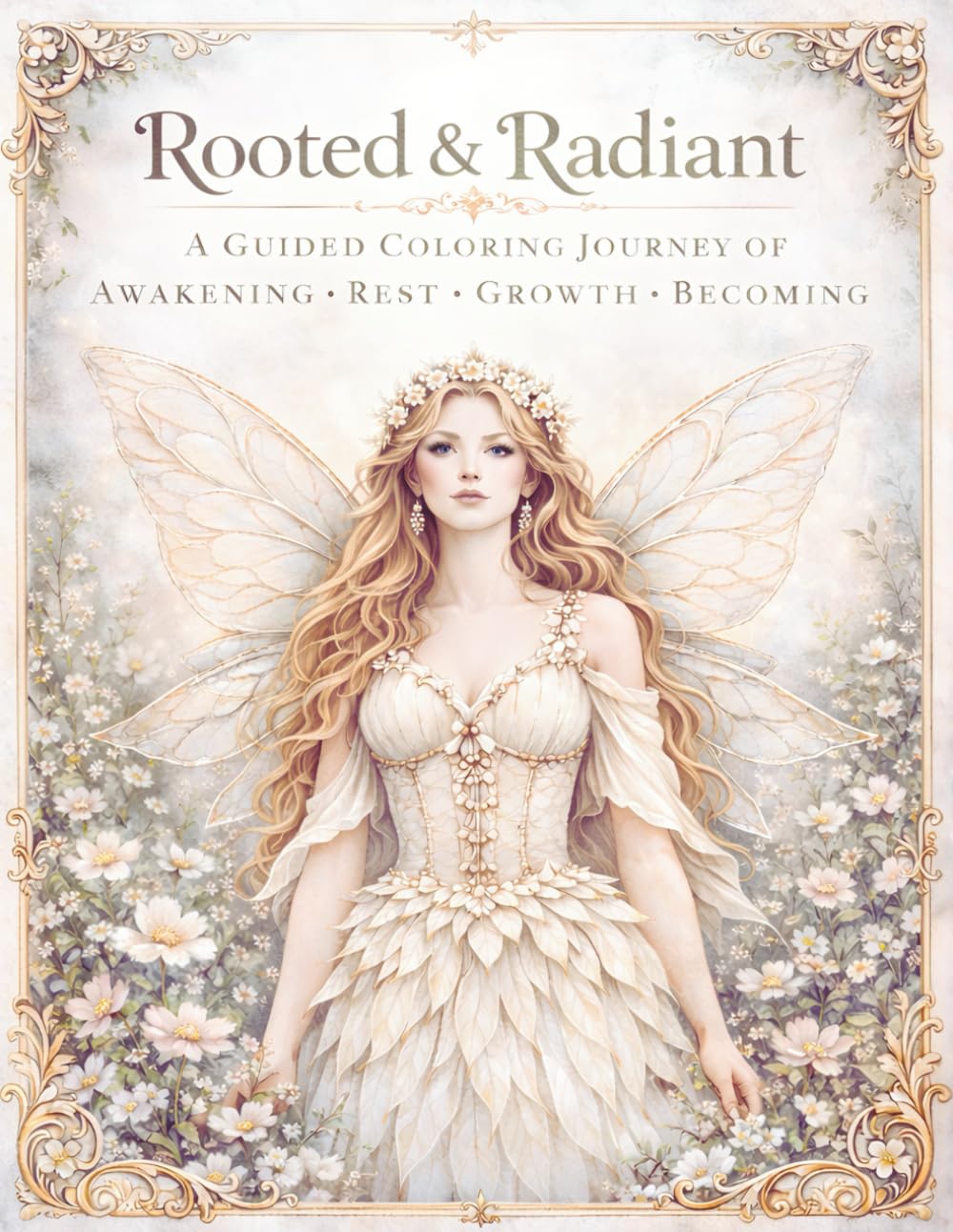 Rooted & Radiant: A Guided Coloring Journey of Awakening · Rest · Growth · Becoming