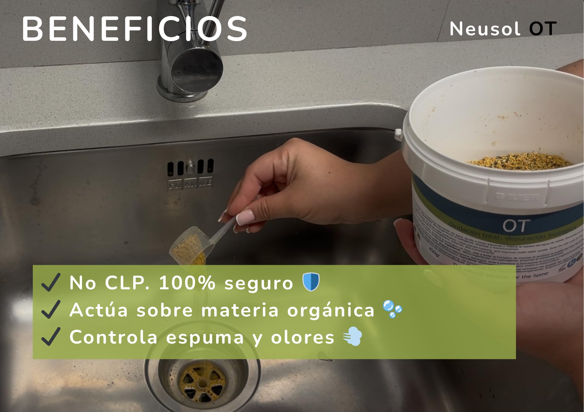 OT - Activador biológico para Depuradora Biológica o de Oxidación Total Reduce fangos espumas olores Mejora Calidad del Agua de Salida para riego o Limpieza de Exteriores
