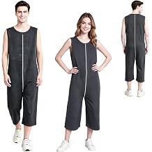 Unisex Anti-Tampering,Anti-Tearing,and Anti-Diaper-Access Jumpsuit with Zipper, Suitable for the Elderly,and for Individuals with Dementia,Agitation,Alzheimer's Disease,Incontinence Black