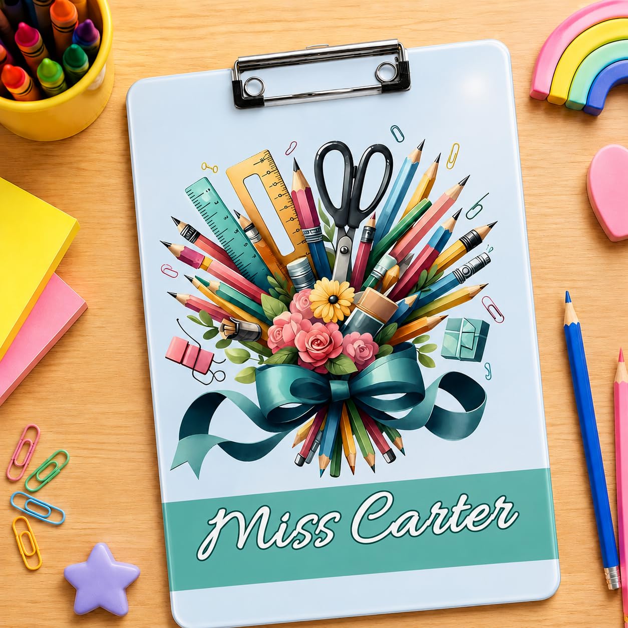 Personalised A4 Acrylic Clipboard with Name for Teachers