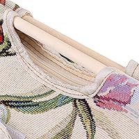 Vista 9 de Bolsa de tejer, bolsa de almacenamiento de hilo plegable de ganchillo con mango de madera con cremallera para ganchos de ganchillo, accesorios