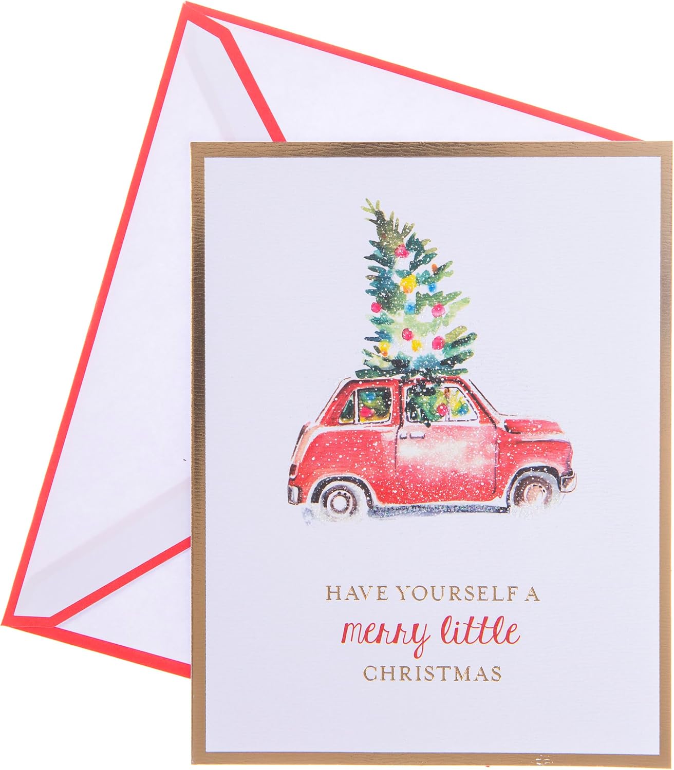 Graphique Merry Little Car Holiday Cards | Pack of 15 Cards with Envelopes | Christmas Greetings | Glitter Accents | Boxed Set | 4.25" x 5.5" - Image 4