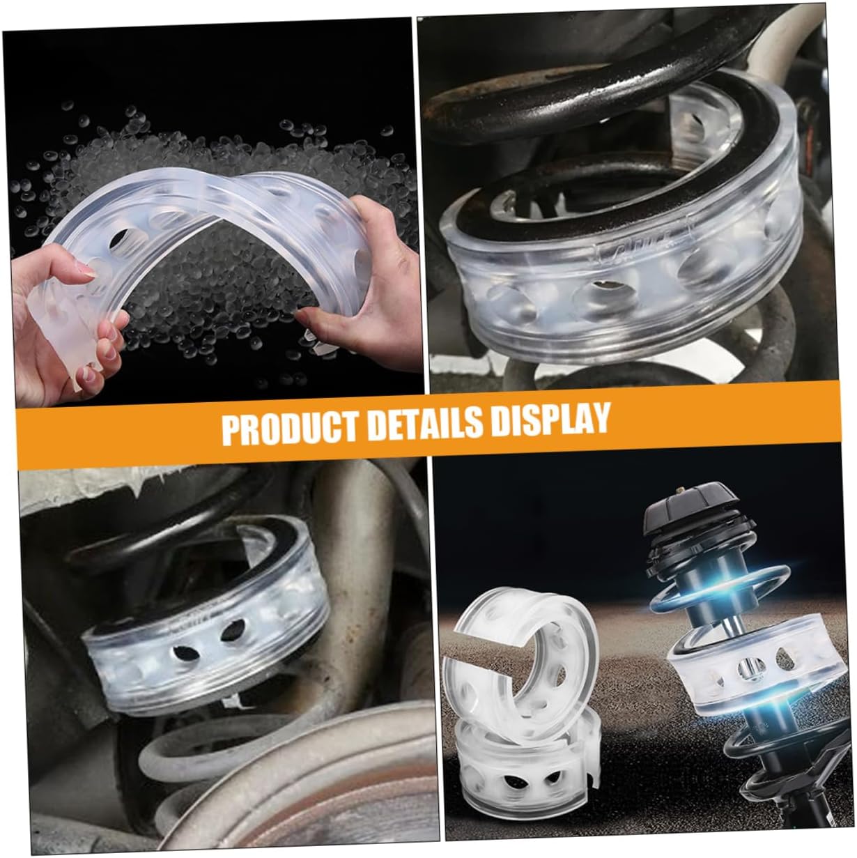4pcs Transparent Car Spring Buffers Automotive Bumper Cushion Shock Absorber for Enhanced Stability and Comfort Reduces Vibration and Damage Rough Roads