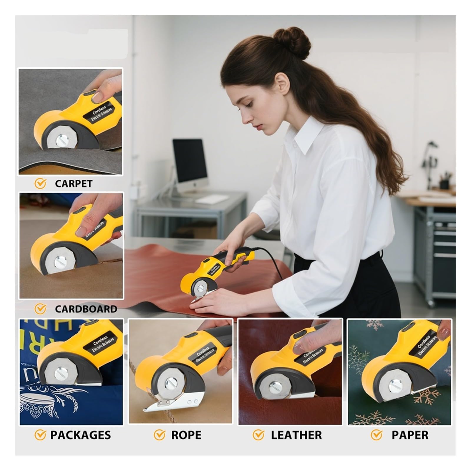 Tijeras Eléctricas For Cortar Telas, Cuero Y Plástico Corte suave