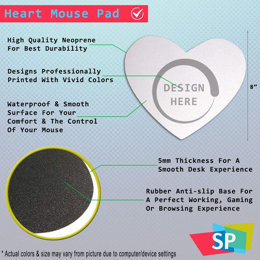 Mouse Pad Custom Personalized Photo Picture & Text Neoprene Office Supplies & Gaming Computer Desk Accessories Heart Shape 3 71aY0fImnoL. AC SL1010