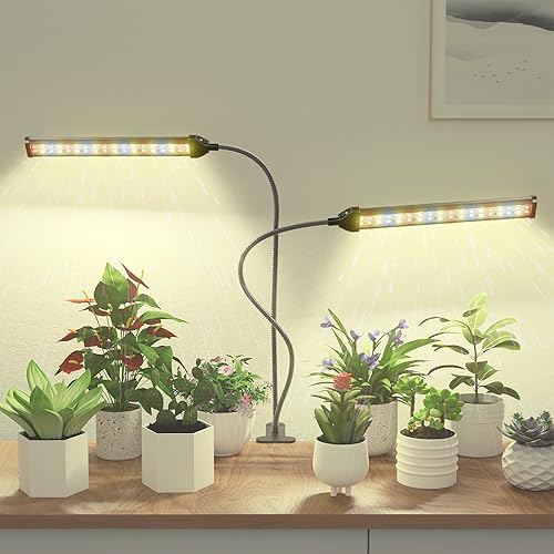 Miniatura 7 de Luz de crecimiento, 6500 K de espectro completo, blanco, rojo, azul, 84 LED, lámpara de plantas, escritorio con clip para plantas de interior, 5