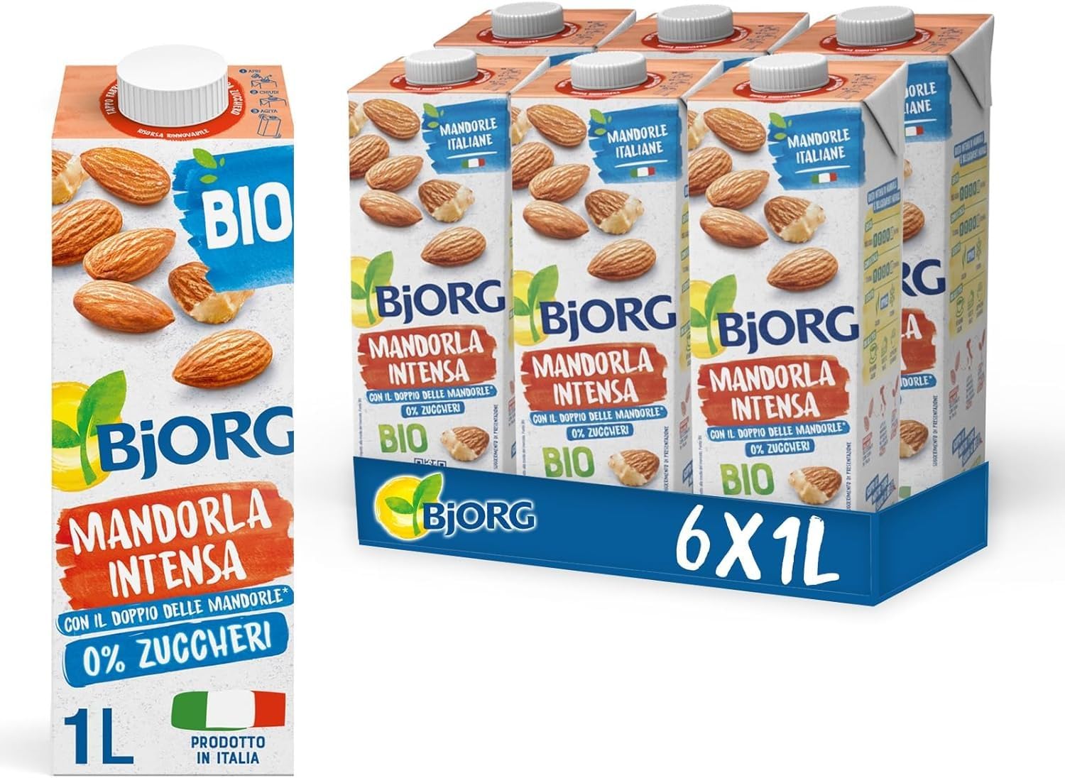 BJORG Bevanda Mandorla Intensa Biologica 0% Zuccheri 6x1L