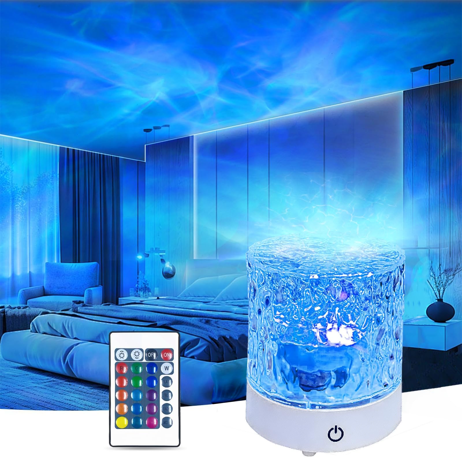 Northern Lights Ocean Wave Projector - 16 Colors Galaxy Sensory Lights, Underwater Night Light for Bedroom, Party, Game Rooms