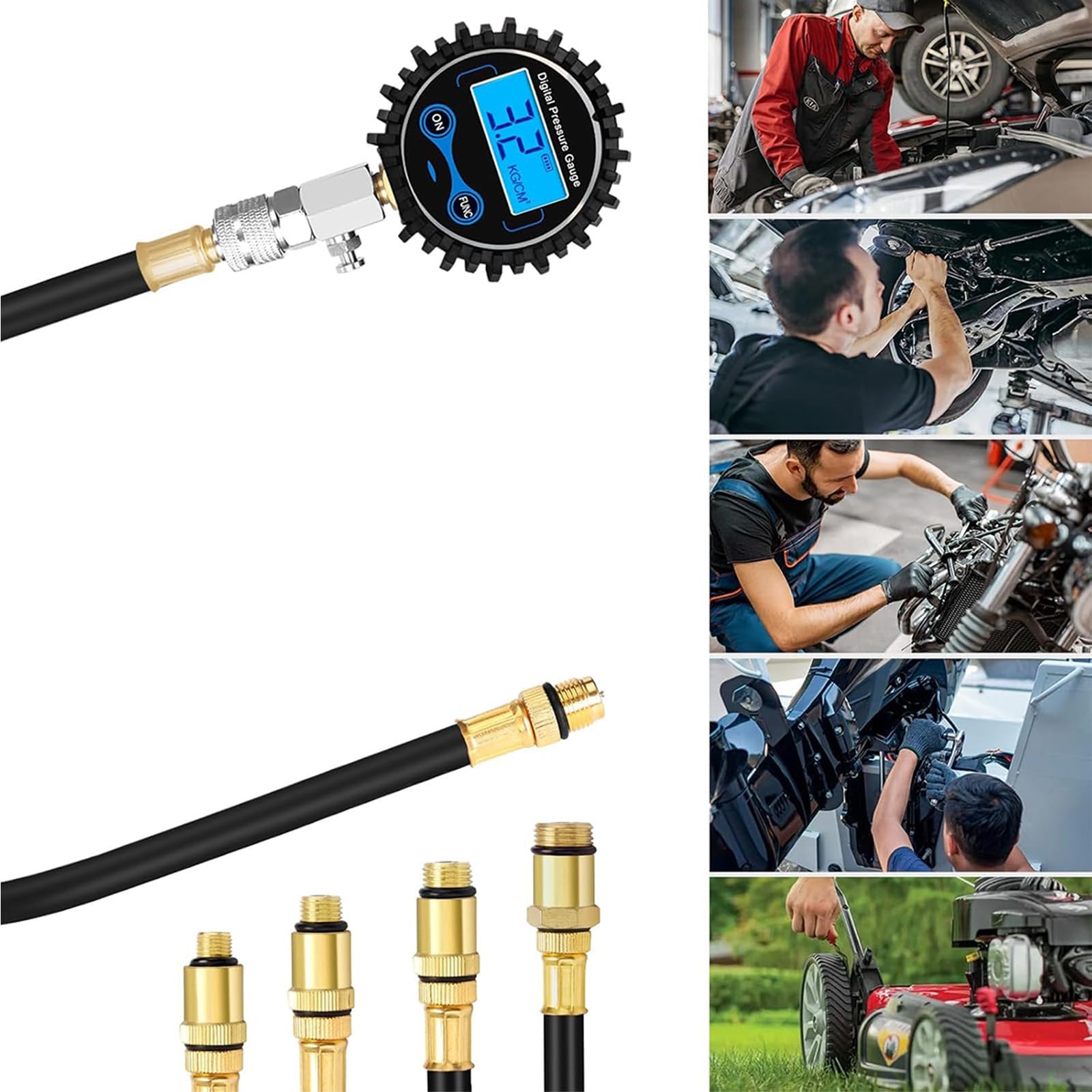 Set di test di compressione del motore digitale con connettori rapidi, adatto per auto, camion, barche, moto, strumento diagnostico per auto