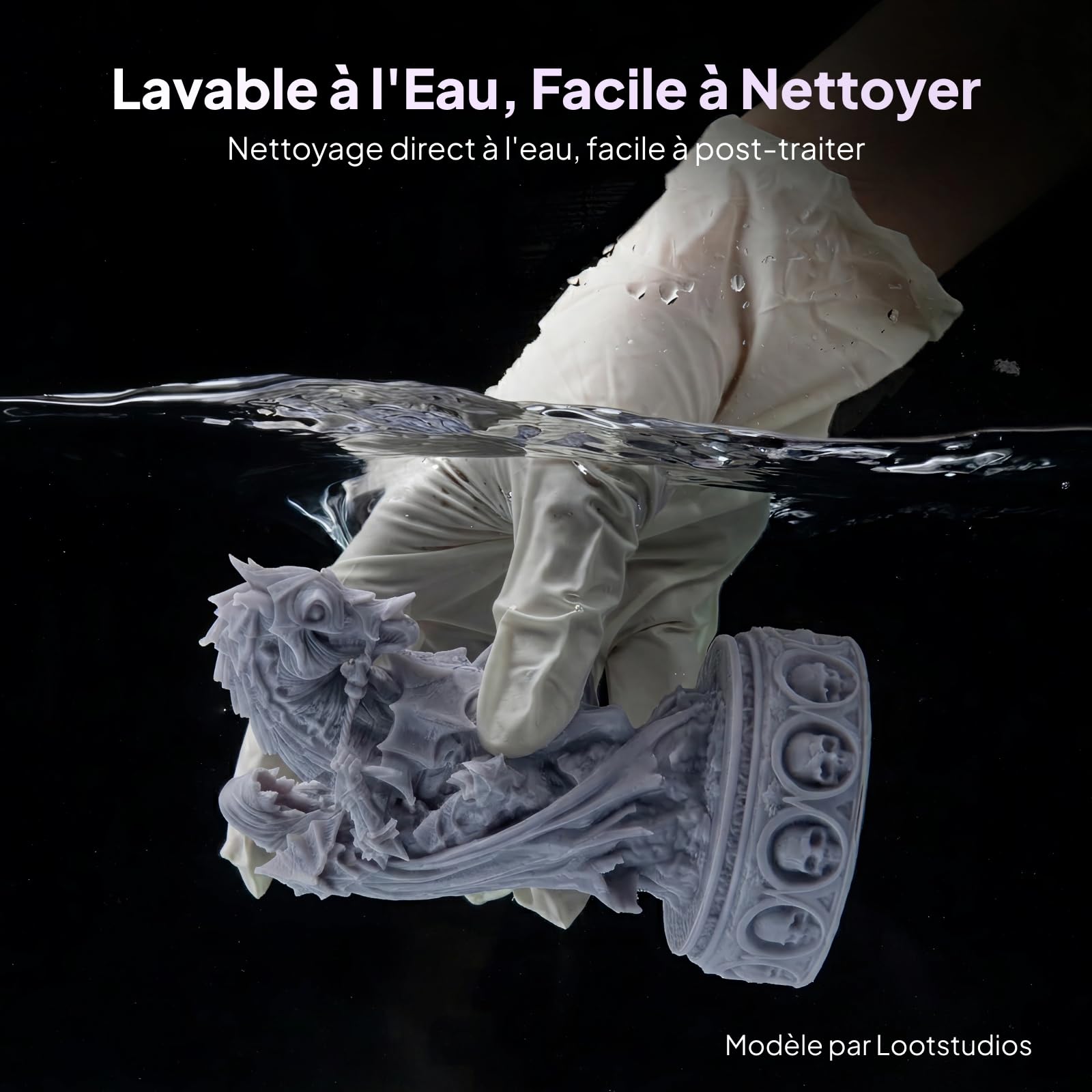 ELEGOO Résine ABS Like Lavable à l'Eau pour Imprimante 3D Beige 2000g