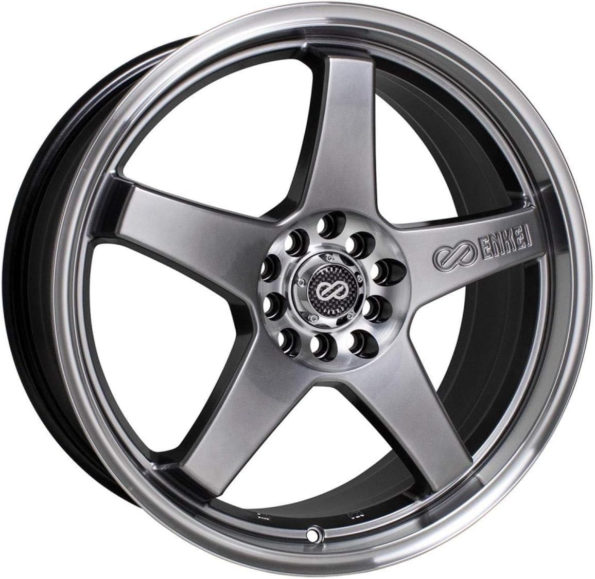 18x7.5 Enkei EV5 (Hyper Black w/ Machined Lip) Wheels/Rims 5x105/110 (446-875-5238HB)