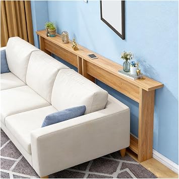 LZMZMQ Thin Behind Couch Table 57 53 49 45 41 37 33inch Wide, Narrow Bed Side Gap Storage Shelf for Bedroom/Living Room, Skinny Entryway Console TablesWalnut,W33.5xD3.9in/85x10cm