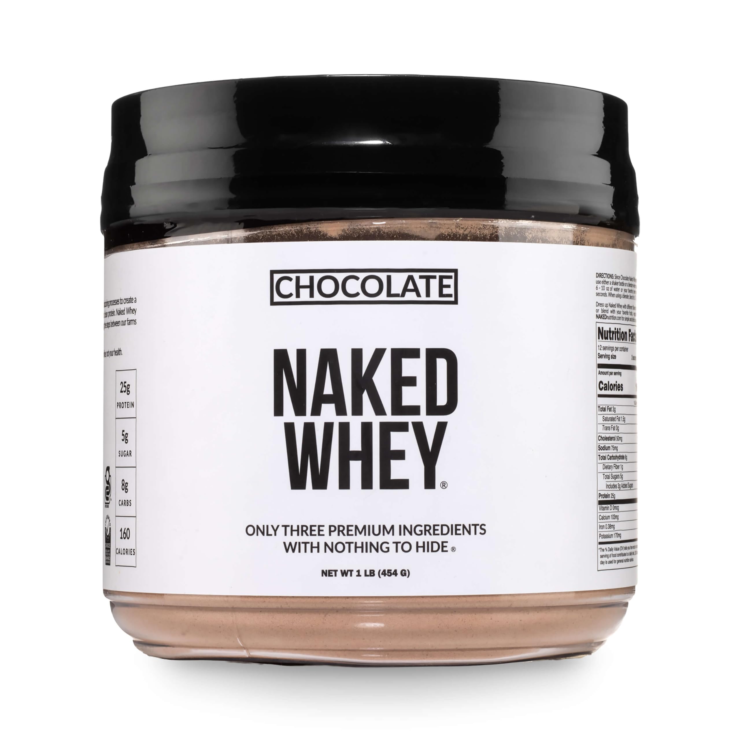 NAKED Whey σοκολάτα 1LB - Όλα τα φυσικά χόρτο Fed πρωτεΐνη ορού γάλακτος σκόνη, οργανικό κακάο, και ζάχαρη καρύδας - Δεν ΓΤΟ, χωρίς σόγια, και χωρίς γλουτένη, ανάπτυξη βοήθειας και ανάκτηση - 12 εξυπηρετούν
