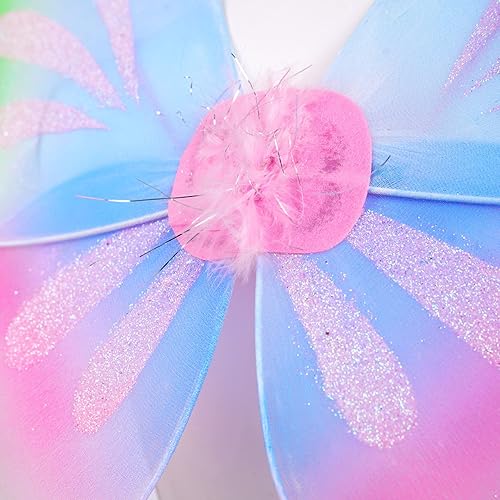 Vista 6 de dPois Disfraces y disfraces de alas de hada de mariposa para niñas