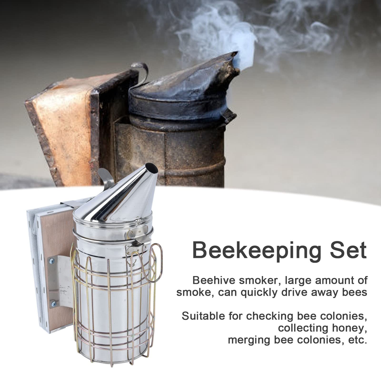 6 Pezzi di Forniture per Apicoltura Kit di Partenza per Apicoltura, Forniture per Apicoltura Kit di Strumenti per Apicoltura, Kit per Api Fumatore con Strumenti per Alveare per Apicoltore Forniture Ne