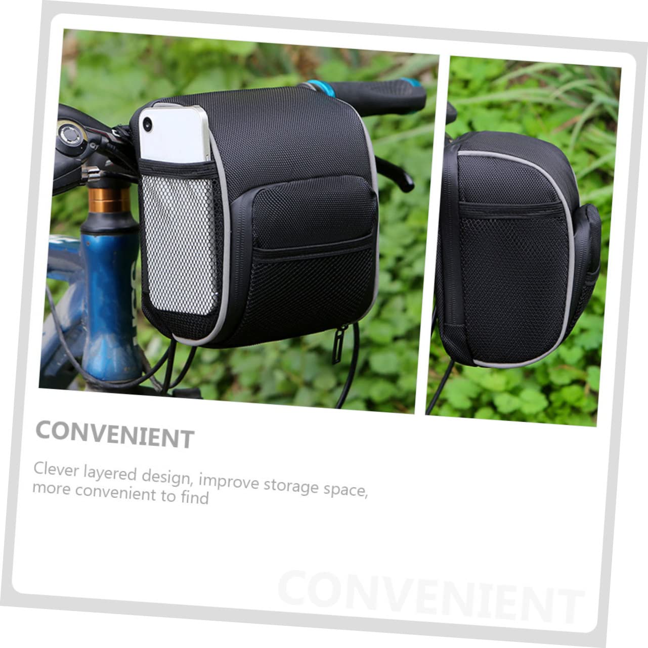 Sosoport 3 Pezzi Sacca Da Ciclismo Impermeabile Borsa Impermeabile Biciclette Manubrio All'aperto Coperture Custodia Per Bici Professionale Borsa Portabici Tessuto Oxford 600d Nero