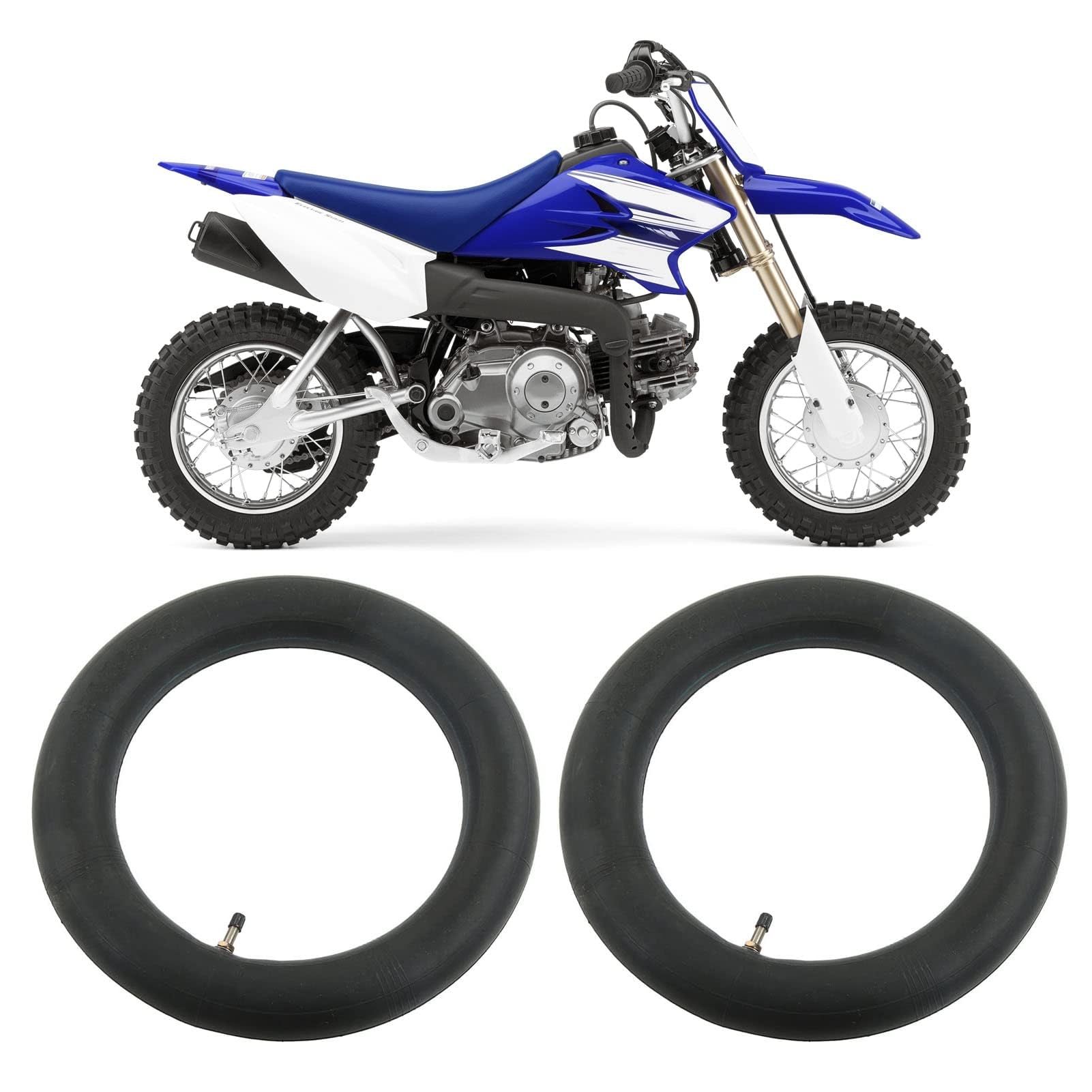 Tubo Interior, 2 Tubos Interiores de 2,50/2,75‑10 Pulgadas para Moto de Cross con Vástago de Válvula Recta, Repuesto de Goma a Prueba de Explosiones para Motocicleta de 49, 50, 70