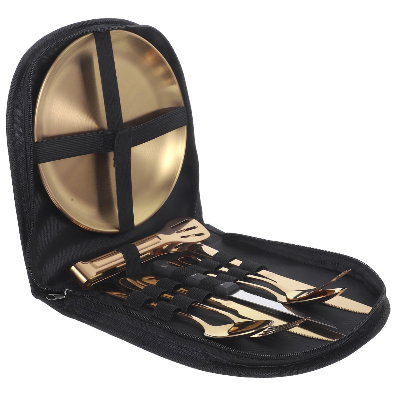Edelstahl Camping Utensil Mit Fall Für Outdoor-aktivitäten Wie Picknicks Und Reisen Wiederverwendbares Besteck Für Abenteuer