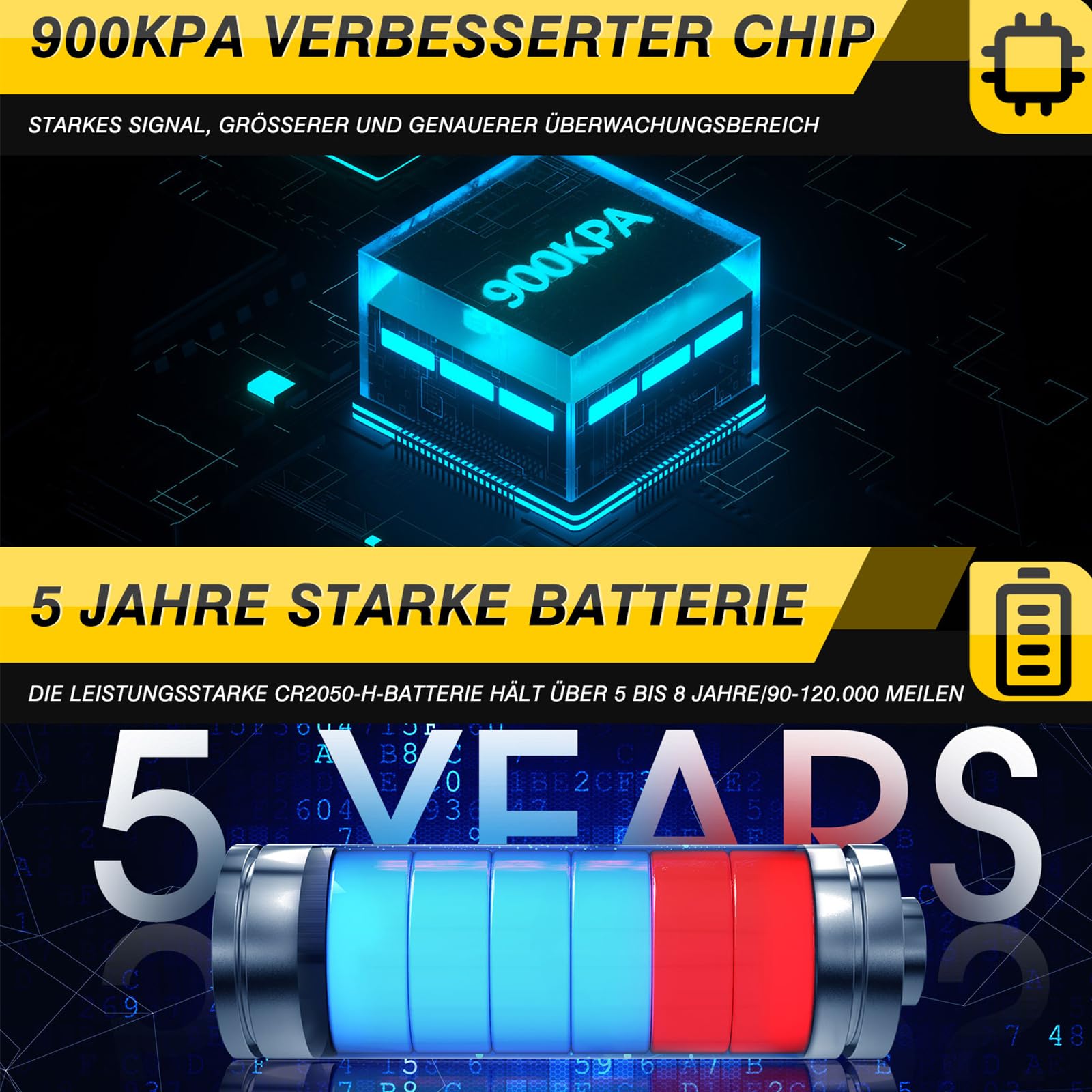 czujnik ciśnienia w oponach wieloprotokołowy TPMS Sensor RDKS Pasuje do Forda Focus F-150 Explorer Mustang Kuga dla prawie wszystkich modeli EV6T1A180DB EV6T1A180CB EV6T1A150CB, 4 sztuki