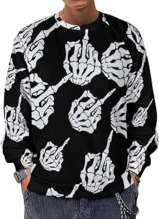 Fuck Off Men's Sweatshirts Basic Crew Neck Long Sleeve Pullover Sweater Tees Tops