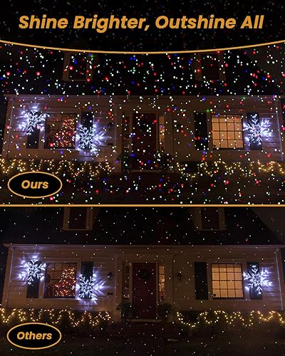 Miniatura 4 de Luces láser de Navidad para exteriores, proyector de luz RGB (rojo, verde, azul) con control remoto RF y temporizador para fiestas y bodas, luces de