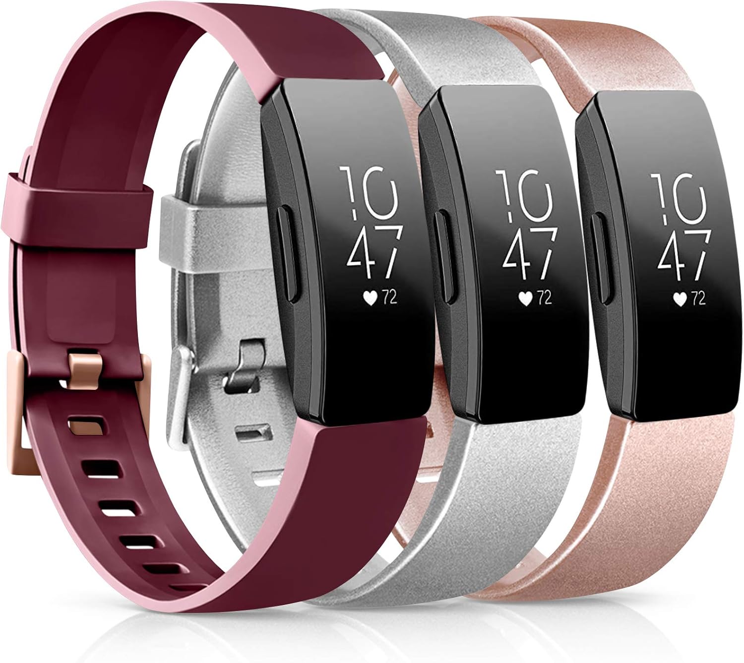 [3 Pack] Soft TPU Bands Compatible with Fitbit Inspire 2