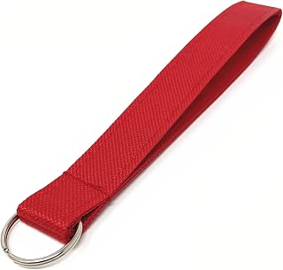 Premium poly fabric solid color Wristlet keychain with keying for key fob key wallet remote