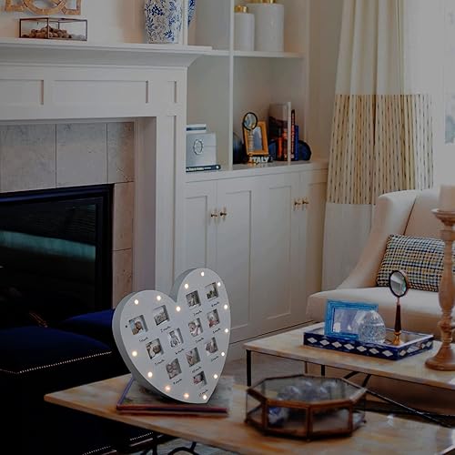 Miniatura 5 de Marco de fotos decorativo con forma de corazón, adorno para colgar en la pared, marco de fotos de bebé, marco de fotos para bebés, marco de fotos