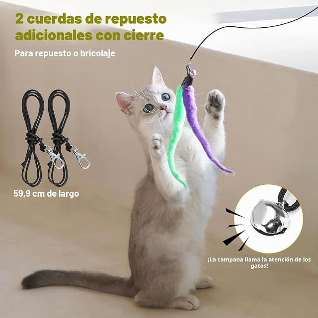 Foto 6 de 7 de Furlof X2 Juguete Gato. Juguetes para Gatos Juguete Interactivo Gato con Caña De Pescar para Gatos Y Juguetes…