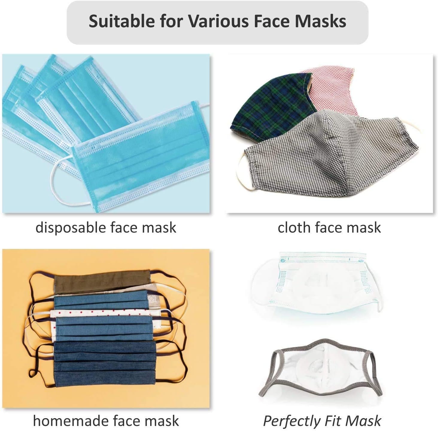 EVEHAP 10Pcs Mask Brackets,3D Face Mask Bracket Internal Support Frame for Comfortable Breathing,with 2Pcs Lanyard(Adult)