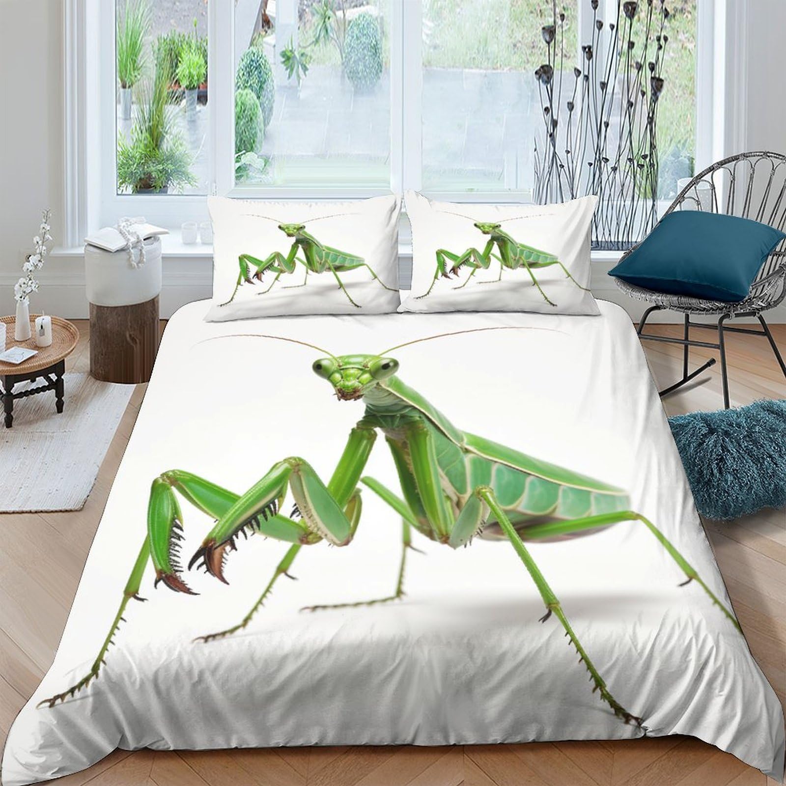 Housse de couette hypoallergénique parure de lit 220x240 anti-acarien microfibre