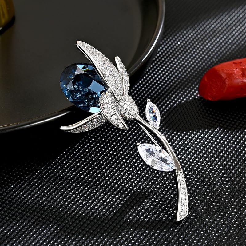 Image of Flower Brooch Pin Gold-Plated Enamel Brooch Lapel Pins Flower Jewelry for Women
