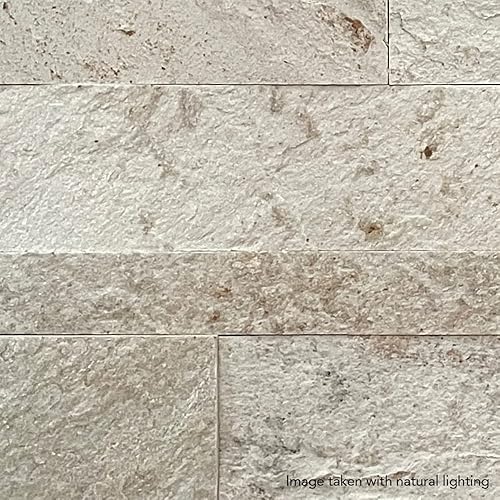 Miniatura 7 de Tic Tac Tiles Autoadhesivo extraíble para la loseta del muro de la cocina o el baño, azulejos en 3D de piedra 3D (paquete de 4) (Golden Beach)